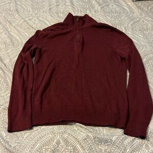 Men’s/Ladies NWT Banana Republic Premium Luxe Yarn 1/4 Zip Sweater Burgundy XS